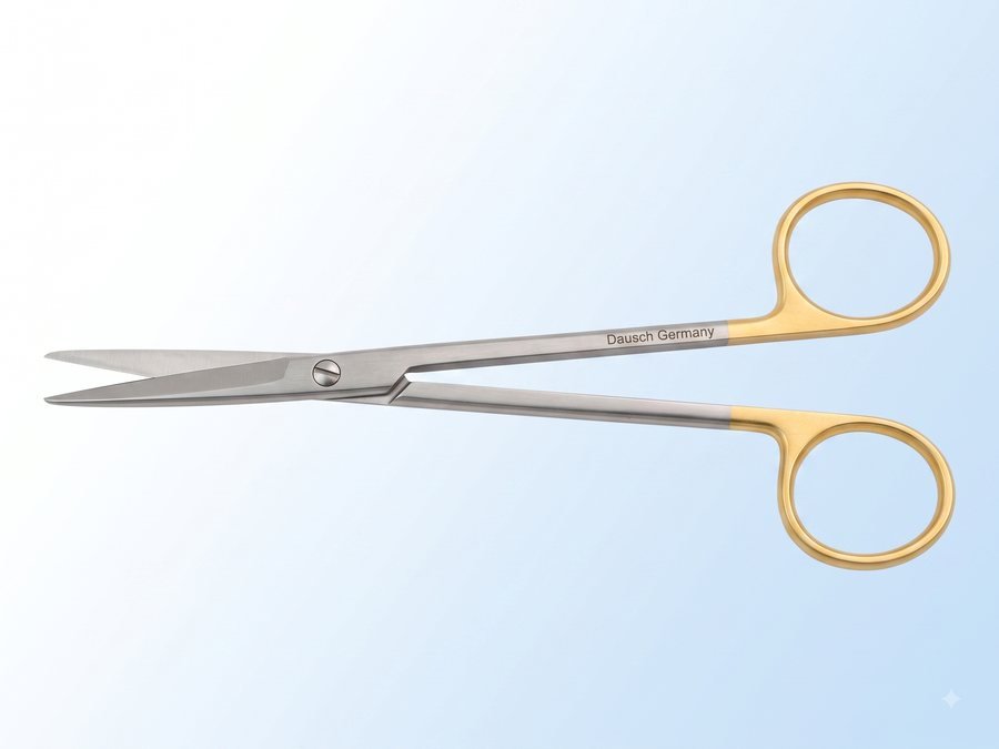 Dausch Chirurgieschere für die Gefäßchirurgie mit goldfarbenem Griff