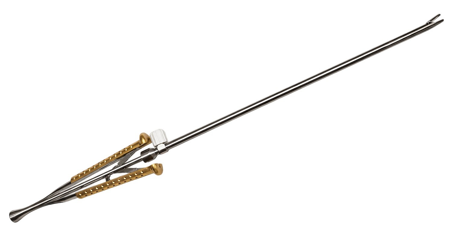 Kardiochirurgisches Instrument im Ganzen mit Griffschalen und langem Schaft