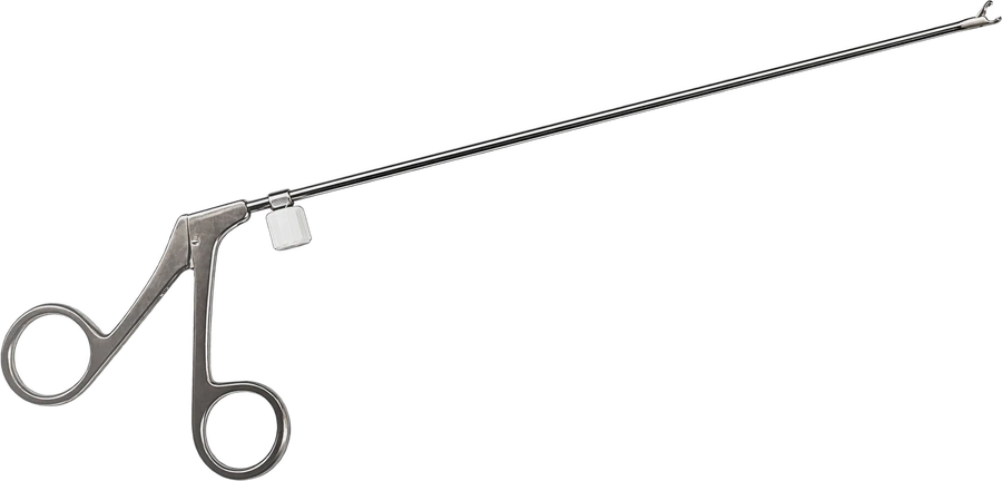 Präzisionsinstrument von Dausch für die Bronchoskopie: Zange mit Spülanschluss und schlankem Rohrschaft